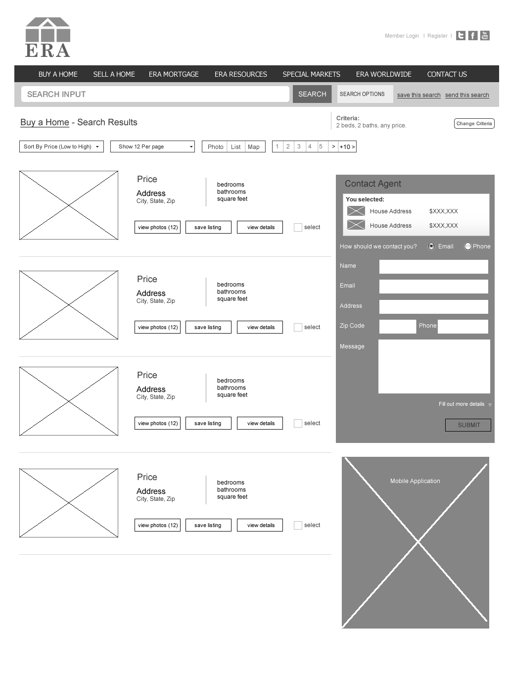 search wireframe
